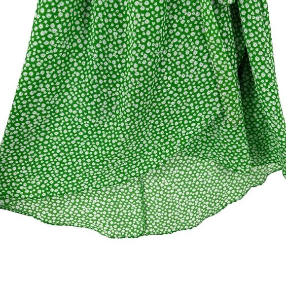 Sienna Sky Dress Faux Wrap Green Ditsy Floral Flutter Sleeve V Neck Midi Size S - Picture 5 of 12